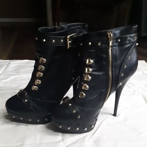 Black high heel boots